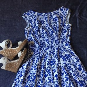 Royal Blue and White Spring Dress